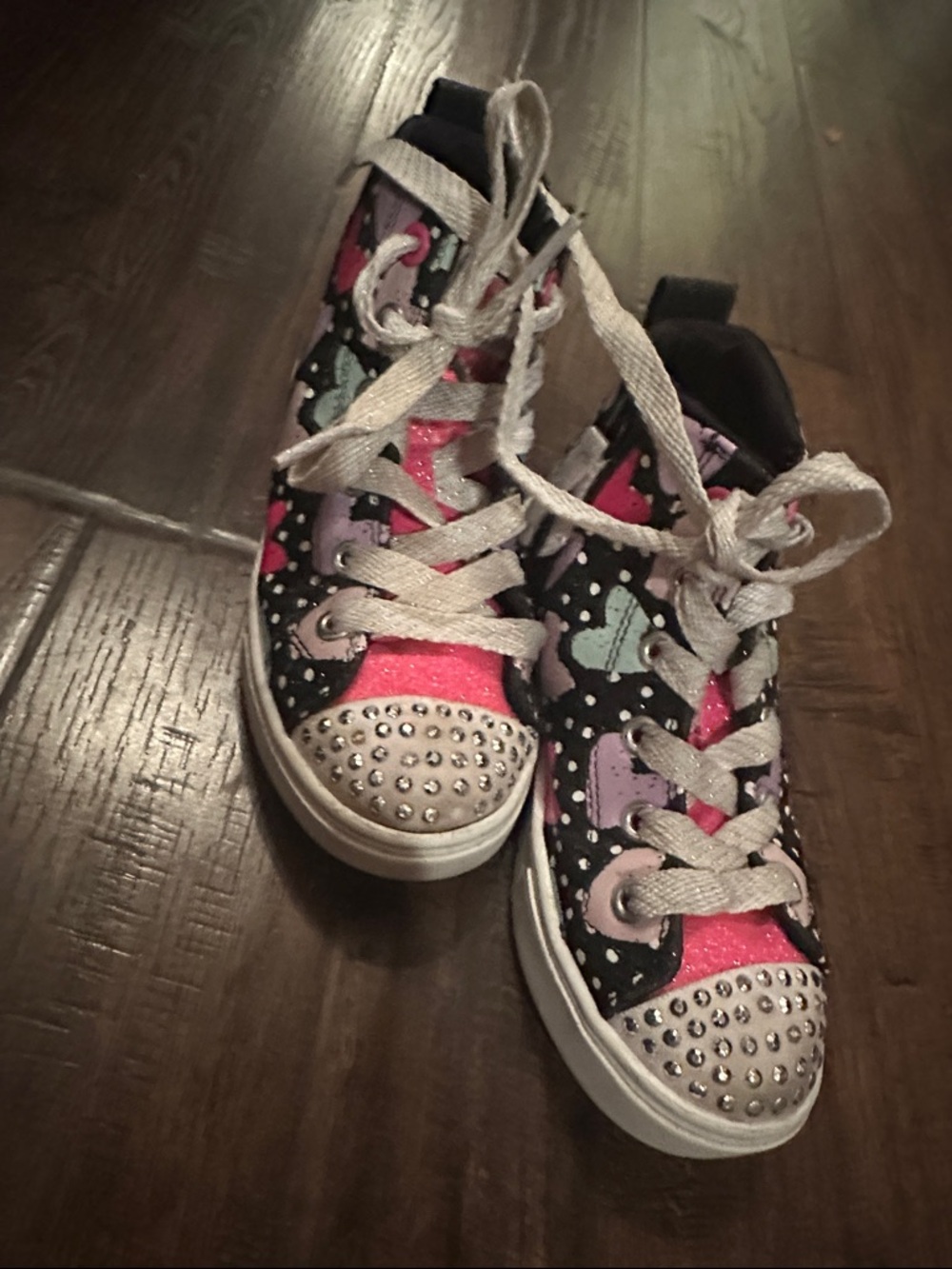 Sketchers Girls High Tops with Hearts T11